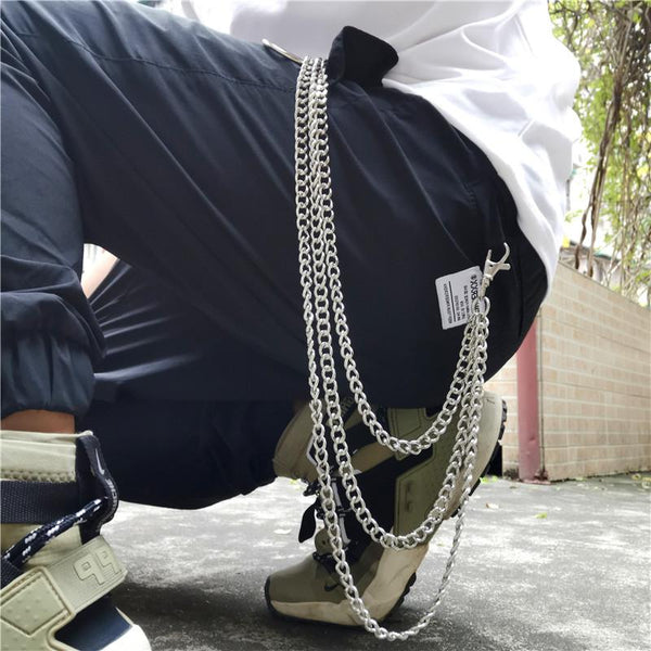Punk Simple Layered Pants Chain Hip Hop Stars Pendant Wallet - Temu