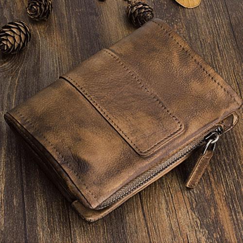 Men's Brown Leather Compact Wallet