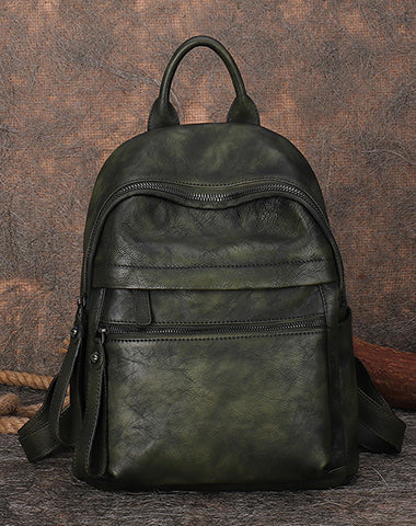 Vintage black leather on sale backpack