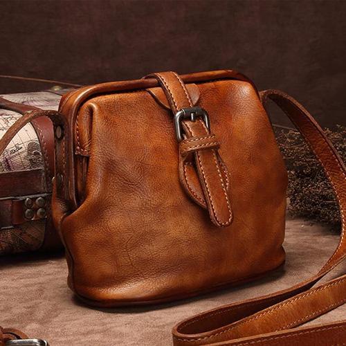 Female Doctors Bag Purse Womens Small Leather Shoulder Bag for