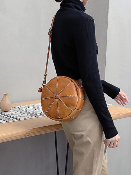  Vintage Women's Bag, Round Crossbody Bag, One Shoulder Crossbody  Circle Tote Bag, Large Capacity Daily Purse Handbag for Women Girls (Brown)  : Clothing, Shoes & Jewelry