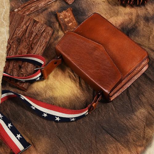 Vintage America COWHIDE Leather Shoulder Handbag Black Coin Purse