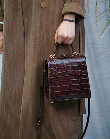 Croco Leather Bag - Brown - Shoulderbags - & Other Stories