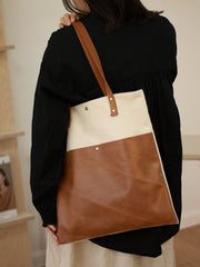  Canvas Leather Handbag Womens Canvas Leather Tote