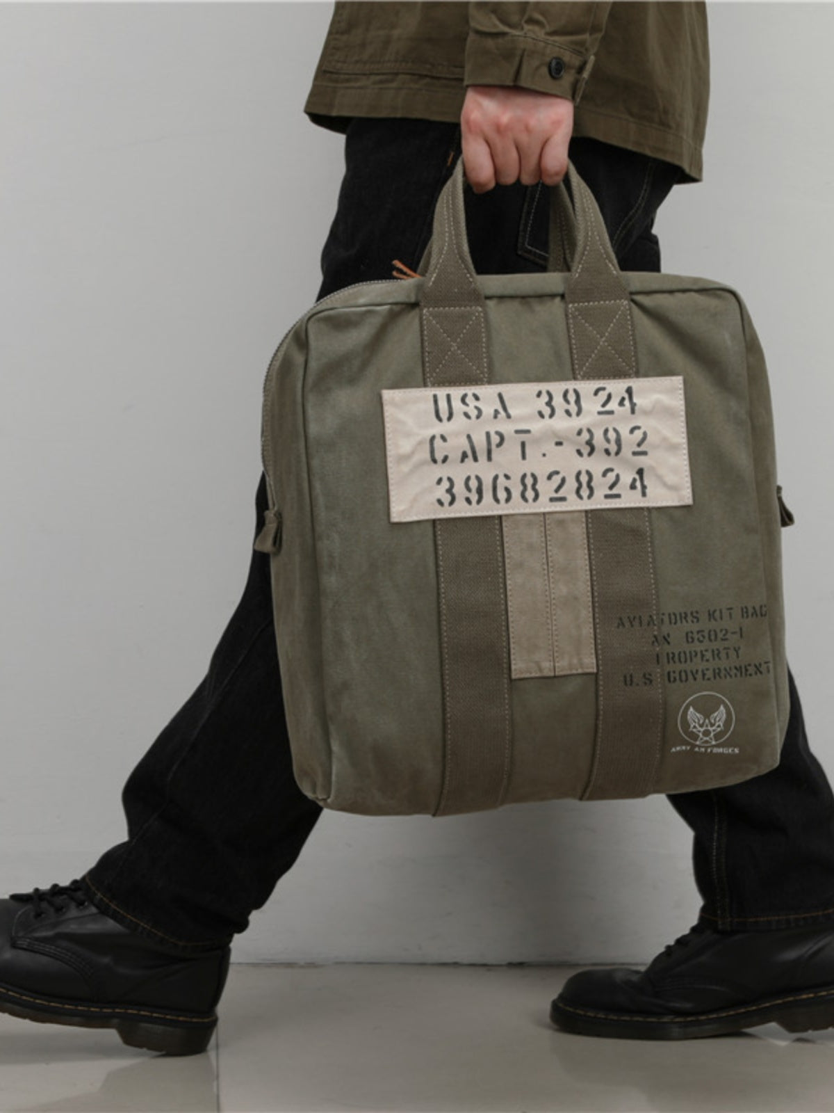 Army Green Canvas WWII Bag