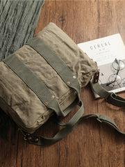 Canvas Green Vertical Weekender Bag