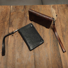 clutch wallet purse Leather Wristlet Wallet for Men wristlet wallet small​ dark brown wristlet wallet​ leather clutch wallet​ biker chain wallet