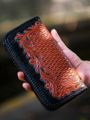 cool wallets for men​ Eagle Tooled Leather Wallet Cool Wallets for Guys Hand Tooled Leather Wallet Mens Zip Around Wallet