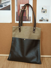 canvas and leather tote​