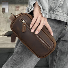 Dark Brown Mens Ditty Bags Leather 