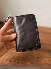 Leather Wristlet Wallet for Men wristlet wallet small​ biker chain wallet black wristlet wallet​ leather clutch wallet​ 