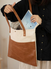  Canvas Leather Handbag Womens Canvas Leather Tote