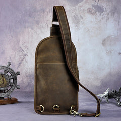 leather sling bag mens Leather Chest Bag For Men Cool Leather Sling Bag Mens Sling Crossbody Backpack