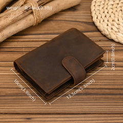 High Quality Trifold Leather Wallet With Buckle ID Window 