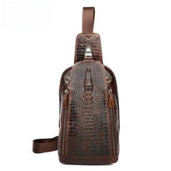 crossbody sling backpack Cool Leather Sling Bag Mens One Shoulder Backpacks Sling Crossbody Backpack For Men