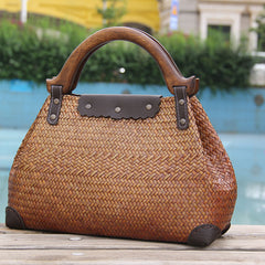 Black Vintage Leather Ladies Satchel Handbag Brown Shoulder Bag Purse for Women