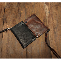 Leather Wristlet Wallet for Men wristlet wallet small​ dark brown wristlet wallet​ leather clutch wallet​ biker chain wallet small clutch wallet