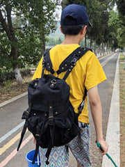 Black Small Mens Canvas EDC Backpack