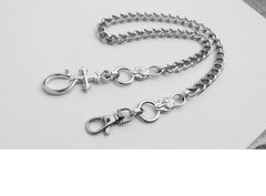 chain wallet chain​ Silver Long Wallet Chain Mens Cross Pants Chain Cool Biker Wallet Chain For Men