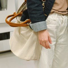 White Gray Canvas Tote Bag