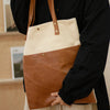 White&Brown Canvas Tote Bags