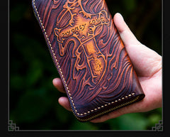 tooled leather wallet mens​ Tooled Leather Wallet Christian Wallet for Men Biker Wallet God Wallet Handmade Wallet Cool Wallet