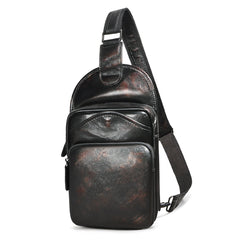 large leather sling bag Leather Chest Bag For Men Cool Leather Sling Bag Mens Sling Crossbody Backpack