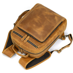 leather mens laptop backpack​