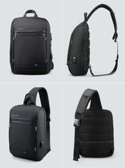 Black Waterproof Large Sling Bag For Men