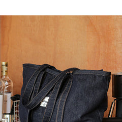 Mens Blue Denim Large Tote Bag Denim Handbag Denim Large Tote Shoulder Bag for Men Women