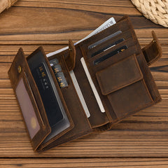 Vertical Leather Trifold Wallets for Men A Lot of Cards 