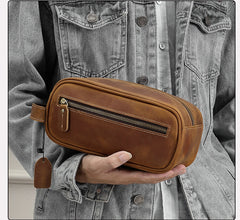 Brown Leather Dopp Kits for Men Mens Ditty Bags Leather 