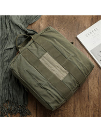 Canvas Mens Pilot Handbag Army Green Canvas WWII Bag Canvas Army Vertical Weekender Bag Travel Bag for Men