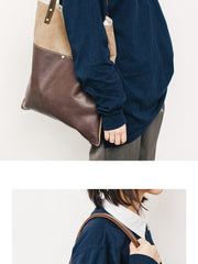 canvas tote bag leather