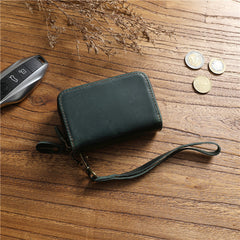 key wallet holder​ Leather Key Holder Wallet Mens Leather CarKey Fob Wallet Zipper Leather Key Wallet key ring pouch​