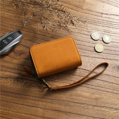 card wallet with key ring Leather Key Holder Wallet Mens Leather CarKey Fob Wallet Zipper Leather Key Wallet 