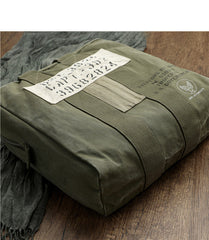 Canvas Mens Pilot Handbag Army Green Canvas WWII Bag Canvas Army Vertical Weekender Bag Travel Bag for Men