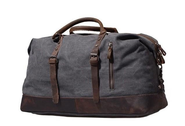 retro canvas duffle bag Gray Waxed Canvas Weekender Bag Waxed Canvas Duffle Bag Large Canvas Leather Duffle Bag 