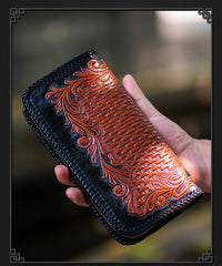 cool iphone wallet​ Eagle Tooled Leather Wallet Cool Wallets for Guys Hand Tooled Leather Wallet Mens Zip Around Wallet