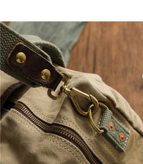 Khaki Canvas Mens Pilot Bag Canvas WWII Bag Canvas Army Weekender Bag Travel Bag for Men