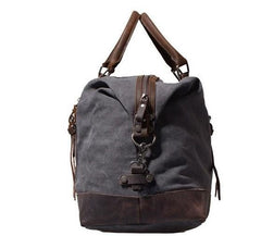 waxed canvas duffle bag for men​ Gray Waxed Canvas Weekender Bag Waxed Canvas Duffle Bag Large Canvas Leather Duffle Bag 