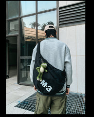 Nylon Black Large Sling Bag For Men 