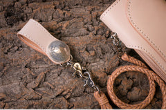 leather wallet and chain​ Handmade Biker Wallet beige Leather Biker Wallet with Chain Bifold Long Wallet for Men 