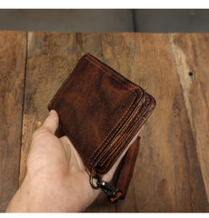 Leather Wristlet Wallet for Men wristlet wallet small​ dark brown wristlet wallet​ leather clutch wallet​ biker chain wallet men's clutch wallet​