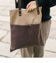 canvas and leather tote bag​