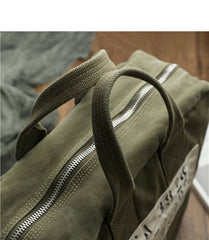 Canvas Mens Pilot Handbag Army Green Canvas WWII Bag Canvas Army Vertical Weekender Bag Travel Bag for Men