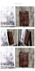 Mens Bifold Leather Wallet With Pen Holder Cool Leather Wallet With Phone Pocket