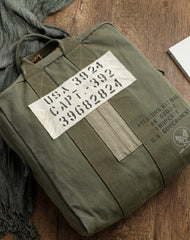 Canvas Mens Pilot Handbag Army Green Canvas WWII Bag Canvas Army Vertical Weekender Bag Travel Bag for Men