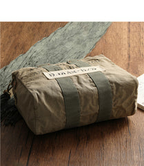 Canvas Army Green Vertical Weekender Bag