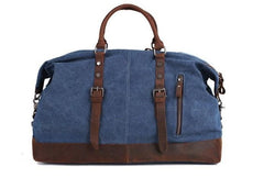 canvas duffle bag leather trim​ Blue Waxed Canvas Weekender Bag Waxed Canvas Duffle Bag Large Canvas Leather Duffle Bag 